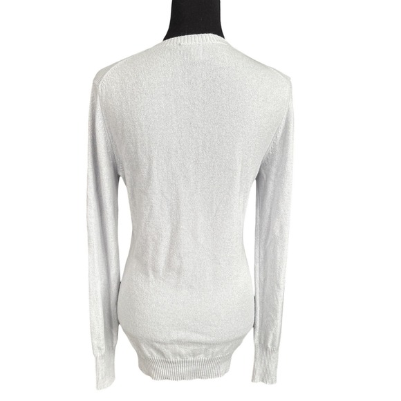 Hayden Light Gray 100% Cashmere Crewneck Sweater, Size Large, Quiet Luxury - Picture 3 of 6
